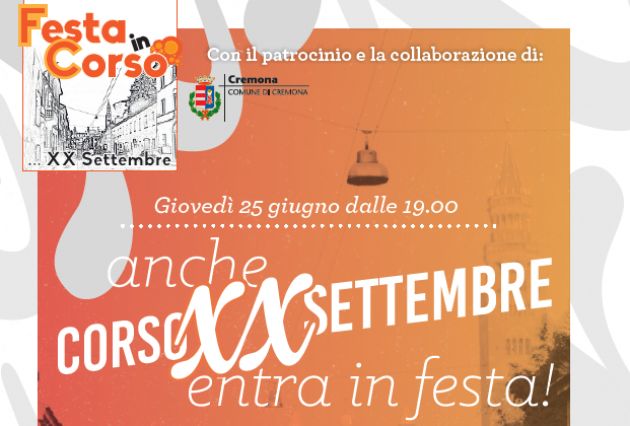 Tornano i Giovedì d’Estate a Cremona, domani Corso XX Settembre in festa