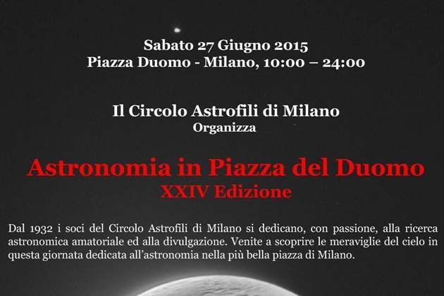 ExpoinCittà a Milano, astronomia in Piazza Duomo