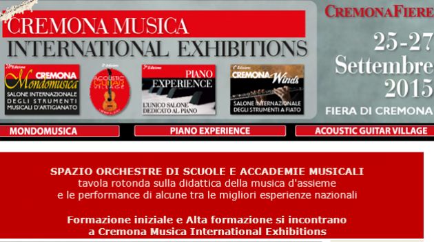 Cremona Mondomusica 2015 Gli eventi di sabato 26 e domenica 27 settembre 2015