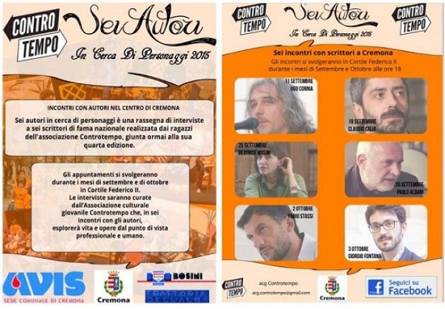 Sei autori in cerca di personaggio A giorni parte la 4° rassegna 2015