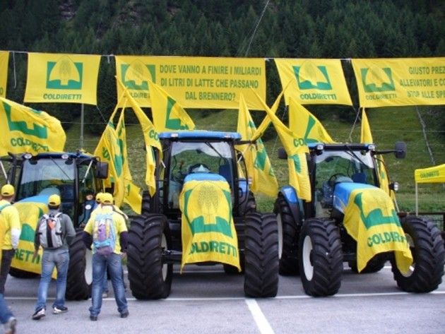 Anche la Coldiretti di Cremona  a protestare al Valico del Brennero