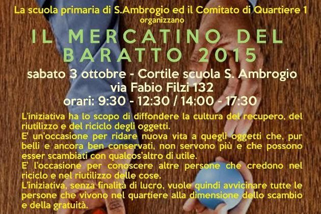 Scuola Elementare Sant’Ambrogio di Cremona, il 3 ottobre Mercatino del Baratto