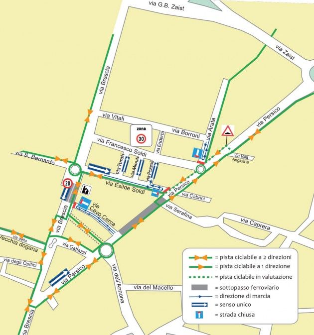 Decisa la riorganizzazione della viabilità  del Sottopasso di via Brescia  e del quartiere  S. Bernardo di Cremona