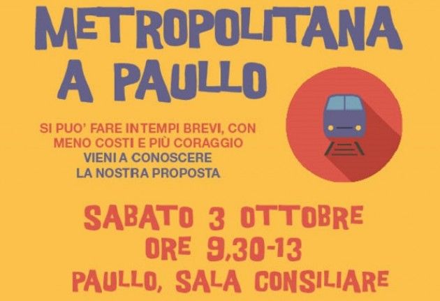 Metro sino a Paullo. Io parteciperò incontro di Franco Bordo (Sel)