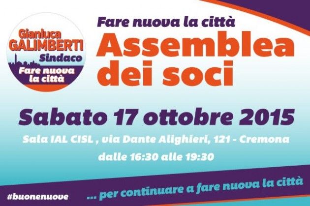 Associazione Fare Nuova la Città, sabato a Cremona assemblea dei soci