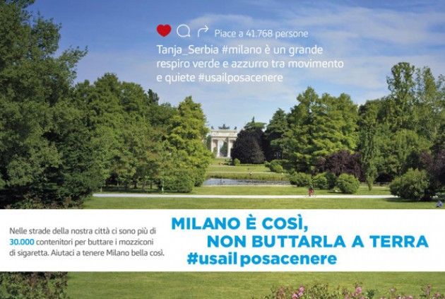 Dal 16 novembre 'Milano è così', campagna di sensibilizzazione contro mozziconi