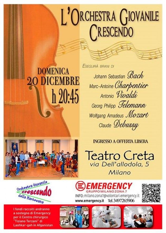 Mozart e Vivaldi per Emergency al Teatro Creta