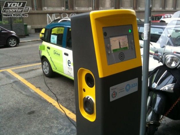 Milano - Colonnina di ricarica per auto elettriche