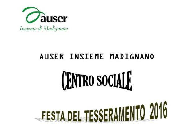 Auser Insieme Madignano, domenica 24 gennaio la festa del tesseramento 2016
