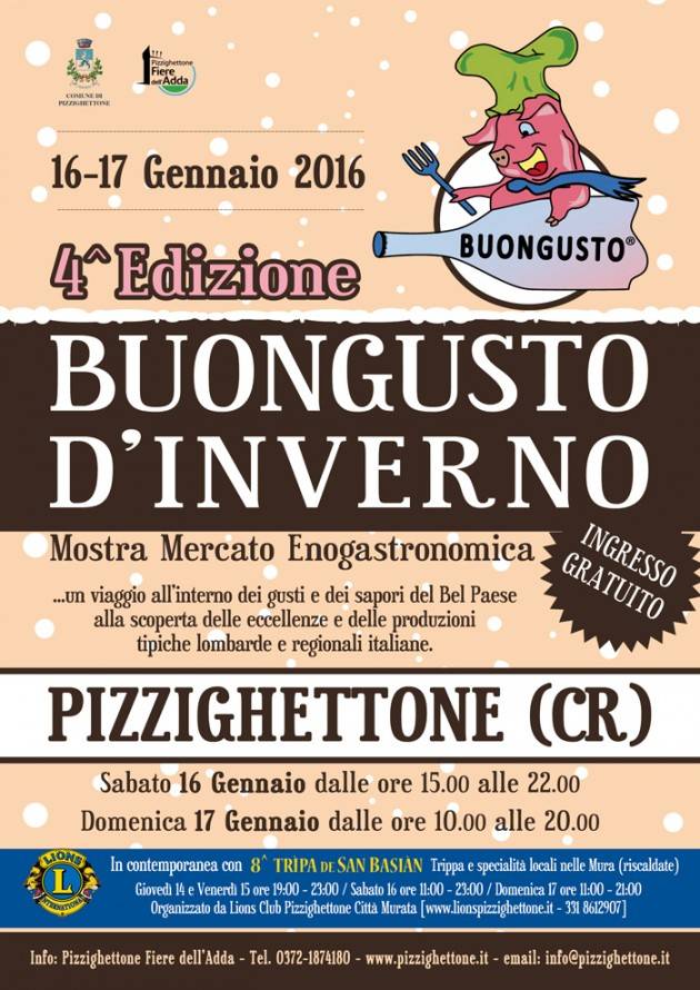 Pizzighettone - BuonGusto Inverno: 16 e 17 Gennaio 2016
