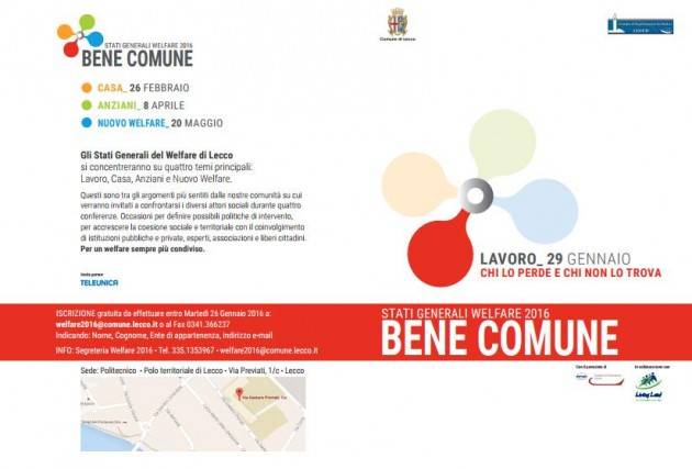 Lecco - Stati generali del Welfare 2016: Bene Comune