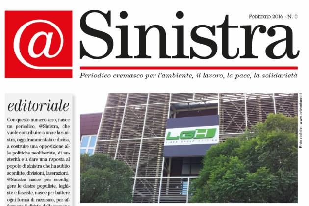 Una nuova testata a Crema (Cremona), ‘@ Sinistra’ si presenta martedì