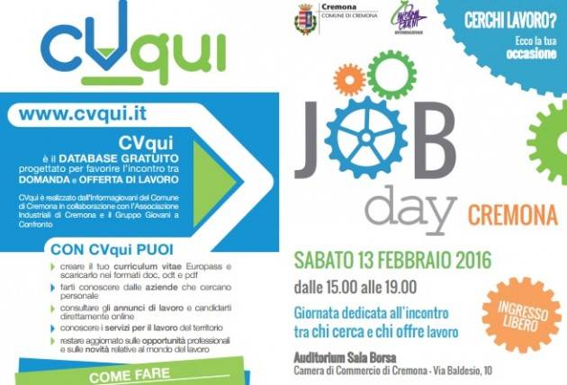 JOB DAY 2016 è in arrivo a Cremona