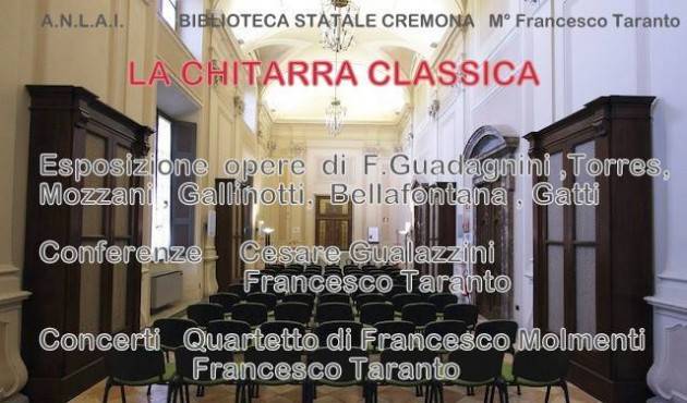 ANLAI Mostra , conferenze e concerti sulla chitarra classica in biblioteca a Cremona