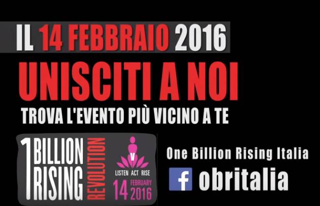ONE BILLION RISING REVOLUTION 2016 a Cremona Domenica 14 febbraio