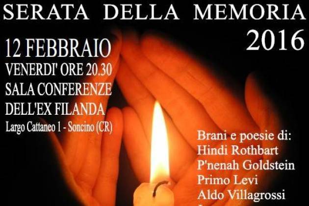 Soncino (CR), venerdì la Serata della Memoria tra letture e musica