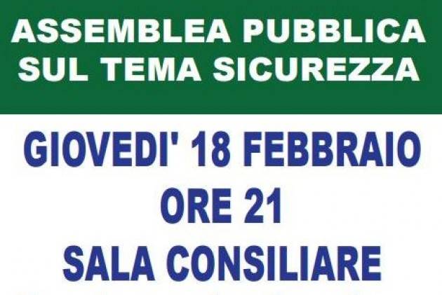 Spino d’Adda (Cremona), giovedì in Sala Consiliare iniziativa sulla sicurezza