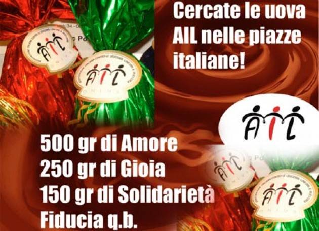 Sostieni Ail Acquista Uova di Pasqua benefiche . Sabato 12 e domenica 13 nei banchetti in tutta la provincia di Cremona