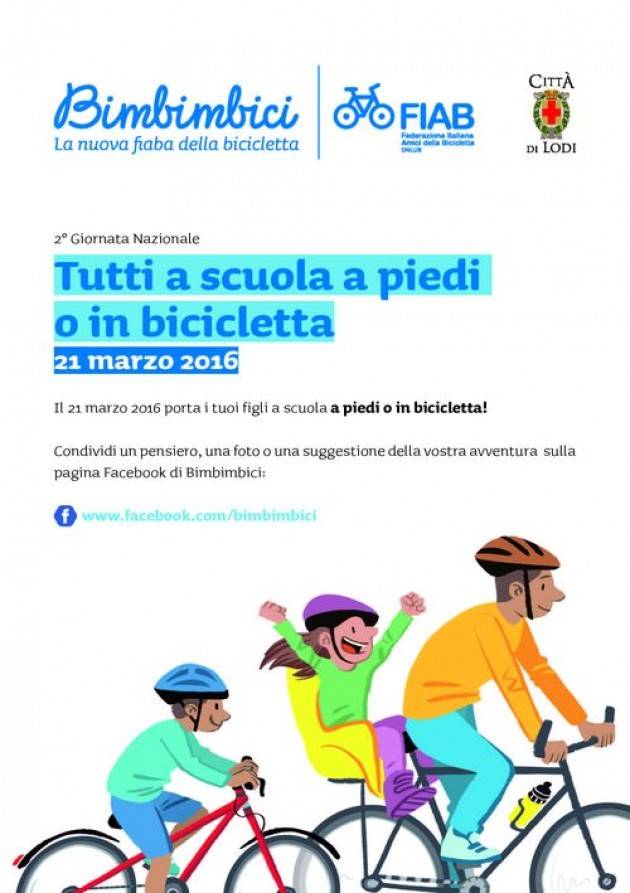Lodi - Lunedi 21 Tutti a scuola a piedi o in bicicletta