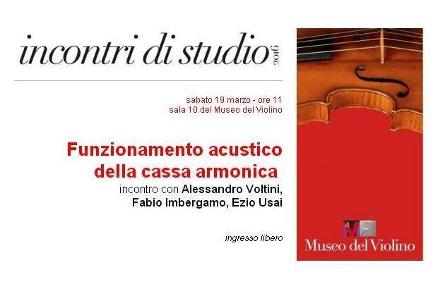 Cremona, al Museo del Violino si parla di funzionamento acustico della cassa armonica