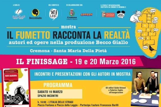 A Cremona ‘Il fumetto racconta la realtà’, il finissage della mostra nel weekend