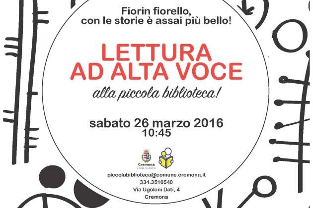A Cremona ‘Fiorin Fiorello’, lettura ad alta voce alla Piccola Biblioteca
