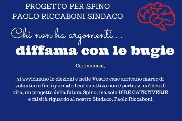 Spino d’Adda (Cremona), Progetto per Spino: ‘Su Riccaboni falsità e cattiverie’