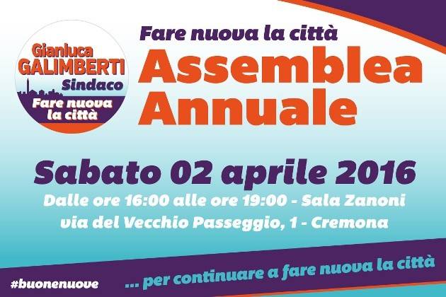 Cremona, Fare Nuova la Città si riunisce sabato per l’assemblea annuale dei soci