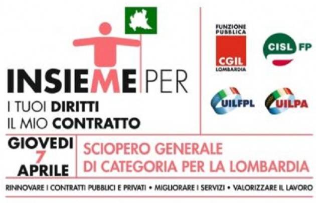 (Video) Giovedì 7 aprile in Lombardia sciopero generale del Pubblico Impiego Cremona partecipa