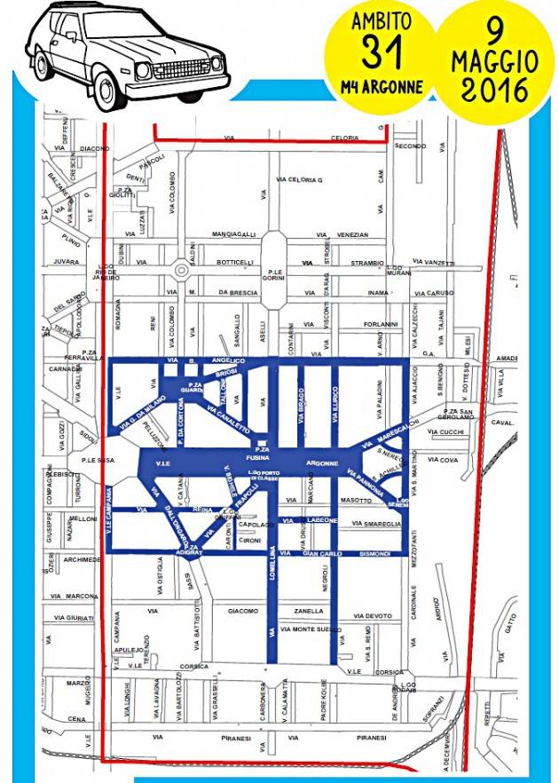 Milano - M4. Argonne, tracciato l'ambito di sosta per tutelare i residenti