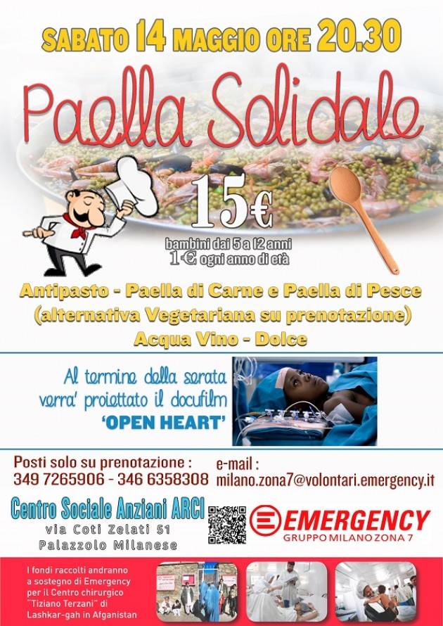 Paella solidale per Emergency  a Palazzolo Milanese