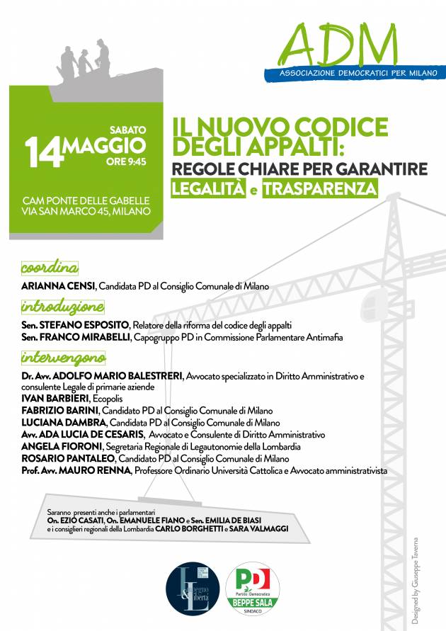 Milano, 14 maggio - Nuovo codice appalti: