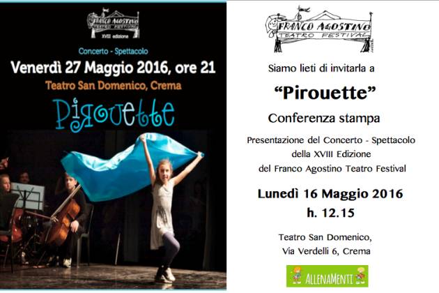 Crema, il Franco Agostino Teatro Festival presenta lo spettacolo ‘Pirouette’