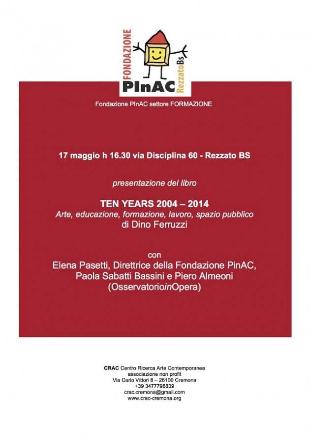 Brescia - Presentazione libro del CRAC di Cremona alla PinAC di Rezzato