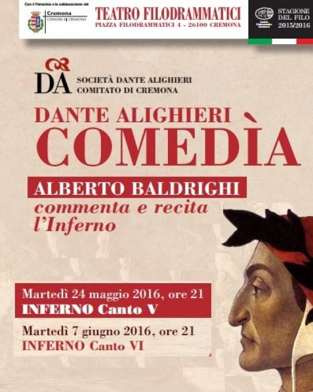Al Filo di Cremona Alberto Baldrighi commenta INFERNO Canto V