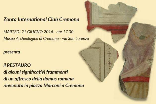 Cremona, affresco della domus romana: si presenta il restauro di altri frammenti