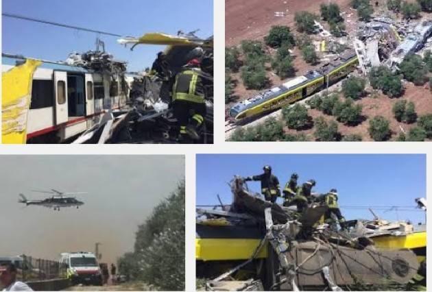 Scontro fra treni in Puglia . Il numero dei morti è forse purtroppo di 26. Cinquanta sarebbero i feriti