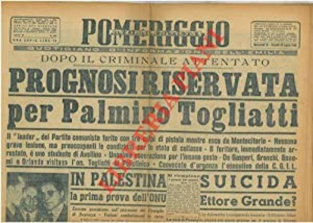 AccaddeOggi #14luglio 1948 A Roma attentato a Palmiro Togliatti