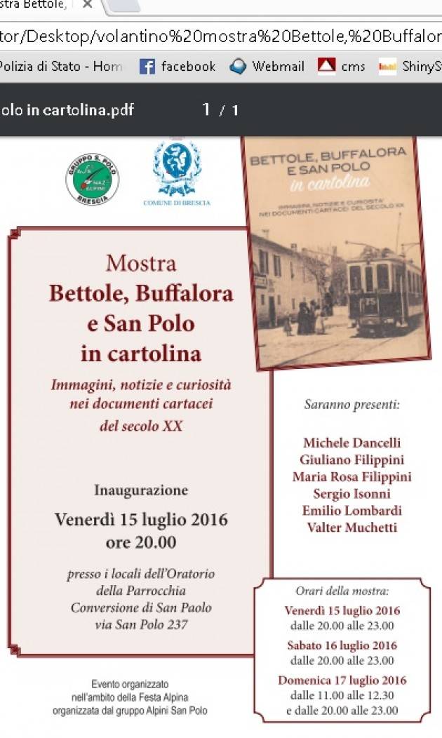 Inaugurazione mostra Bettole, Buffalora e San Polo in cartolina
