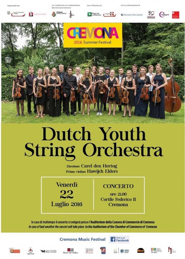  Cremona Summer Festival 2016 Dutch Youth String Orchestra (Olanda) in concerto