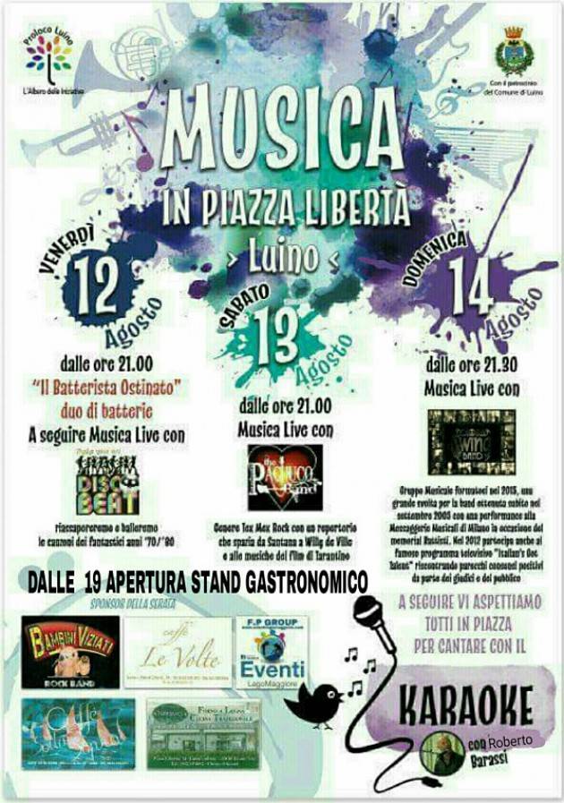 Eventi ferragosto a Luino in piazza Libertà