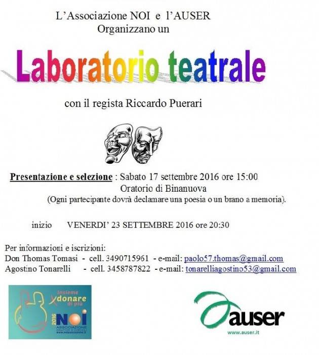 Laboratorio Teatrale a Gabbioneta (Cr) Aperte le iscrizioni