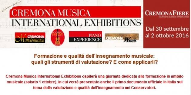 CremonaMusica. Formazione e qualità dell'insegnamento musicale Iniziative 1° ottobre 2016