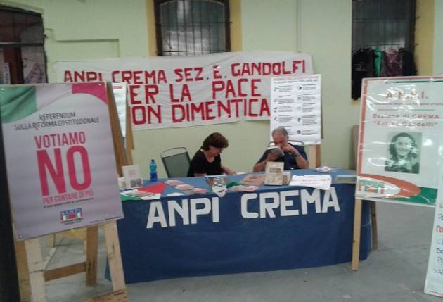 (Video) L’ANPI del NO nella Festa dell’Unità del SI a Crema