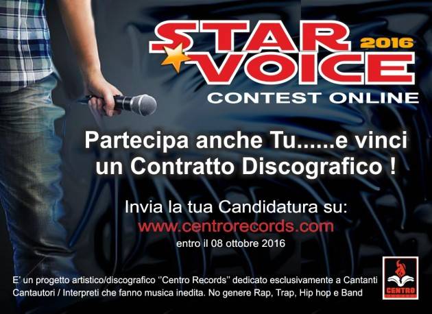 STAR VOICE 2016 Il Contest online per Cantanti-Cantautori-Interpreti