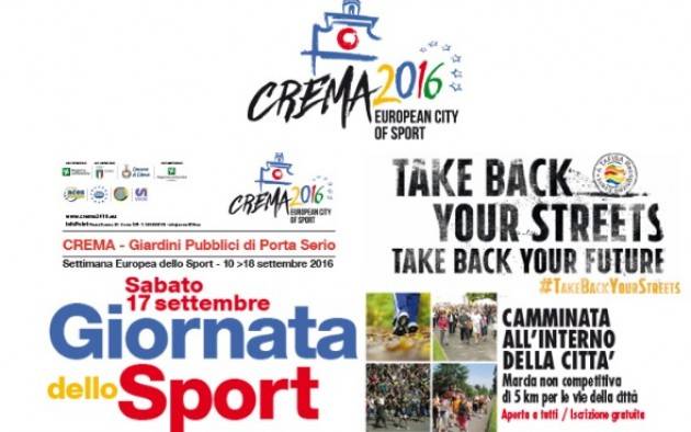 Crema Giornata dello Sport: sabato 17 settembre