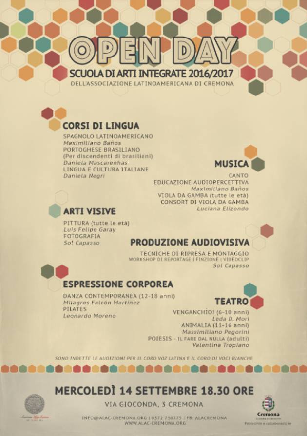 Open Day Alac Programma della serata