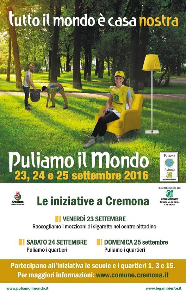 Puliamo il Mondo tutte le iniziative nei quartieri e nelle scuole di Cremona