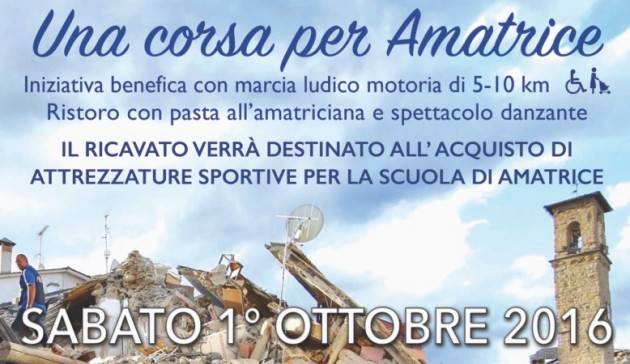 Piacenza Sabato 1 ottobre corsa per Amatrice