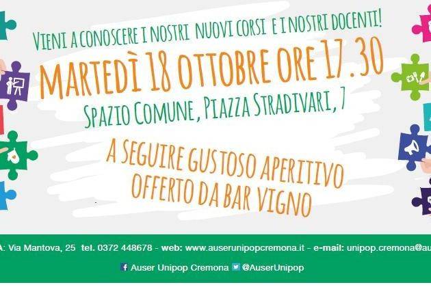 Cremona, Auser Unipop: a SpazioComune la presentazione delle attività 2016/2017